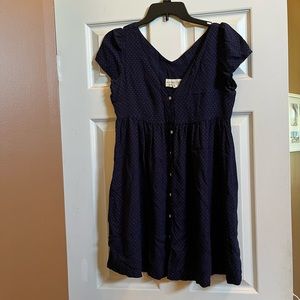 Blue with red dots baby doll dress